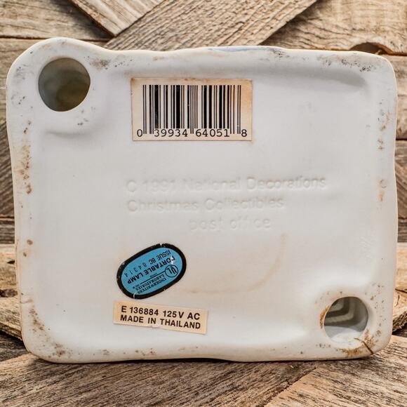 1991 Vintage Americana Porcelain Collectible Post Office Light Up Building-6"H - Picture 8 of 9